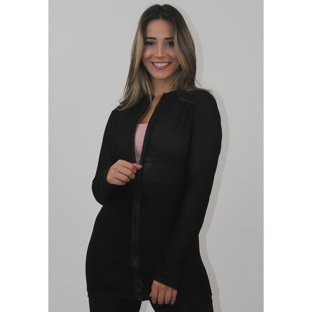 Casaco Jaqueta Fitness Academia Feminino Manga Longa Dry