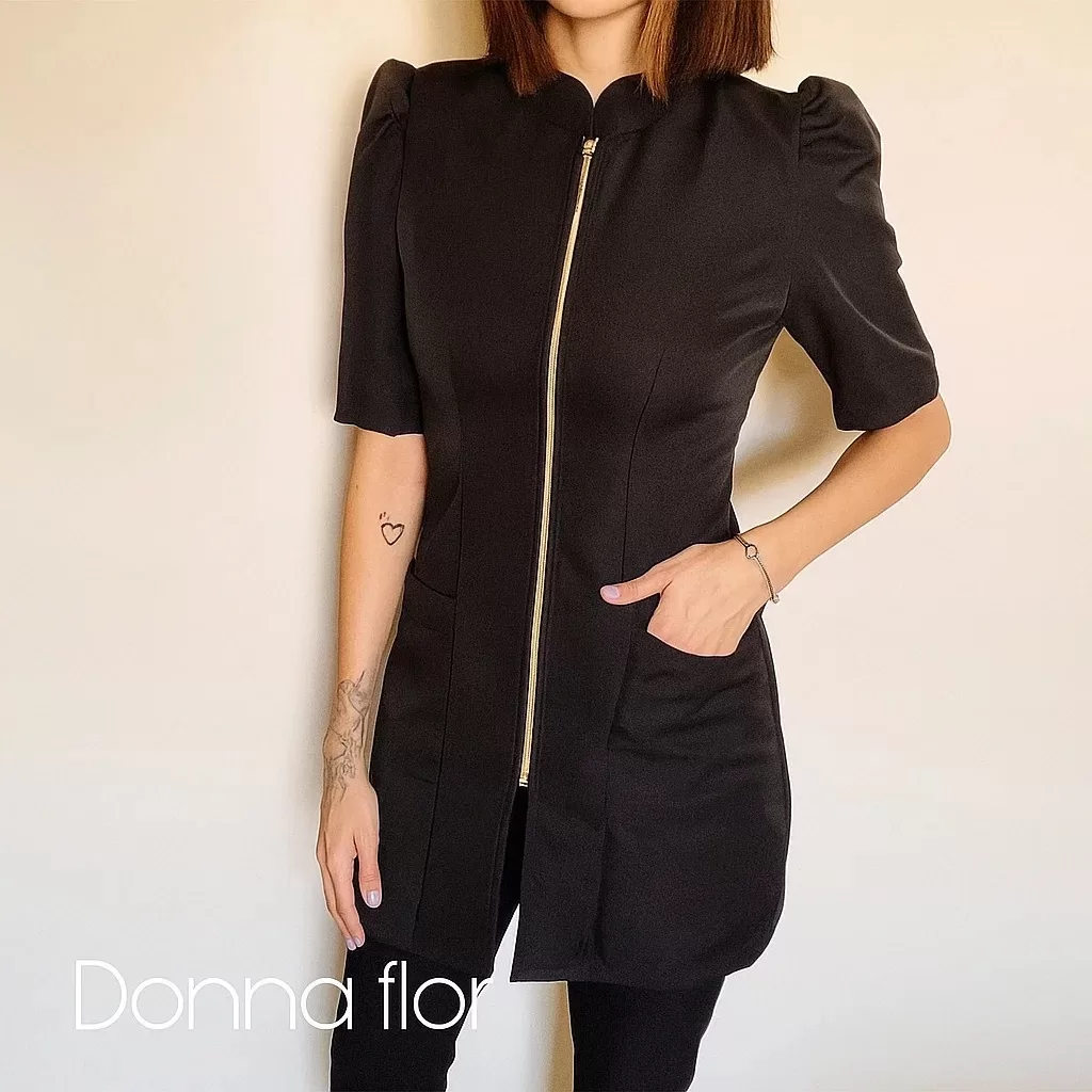 Jaleco Feminino Susi em gabardine manga curta donna flor