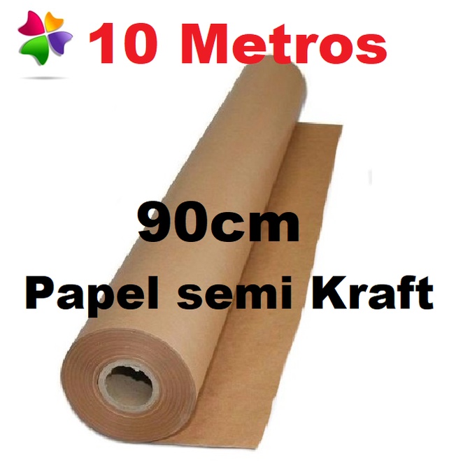 Papel pardo Semi Kraft 10Metros 90Cm