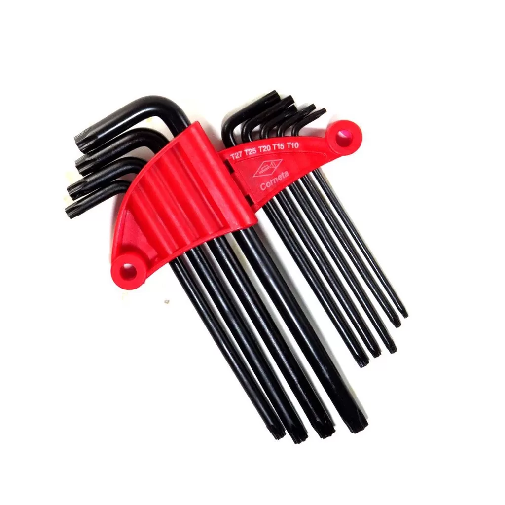 Jogo Chave Torx Longa Com Guia T8-T50 9 Peças Profissional CRV Corneta Cód.31.240.52