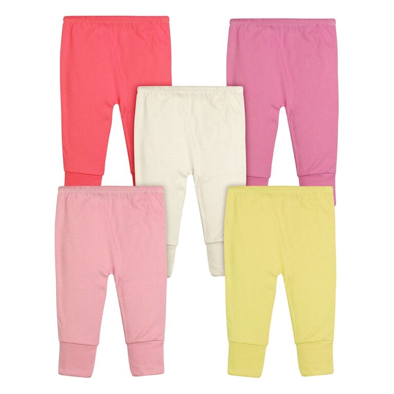 Calça Bebê Mijão Vira Pé Kit 5 Peças Feminino