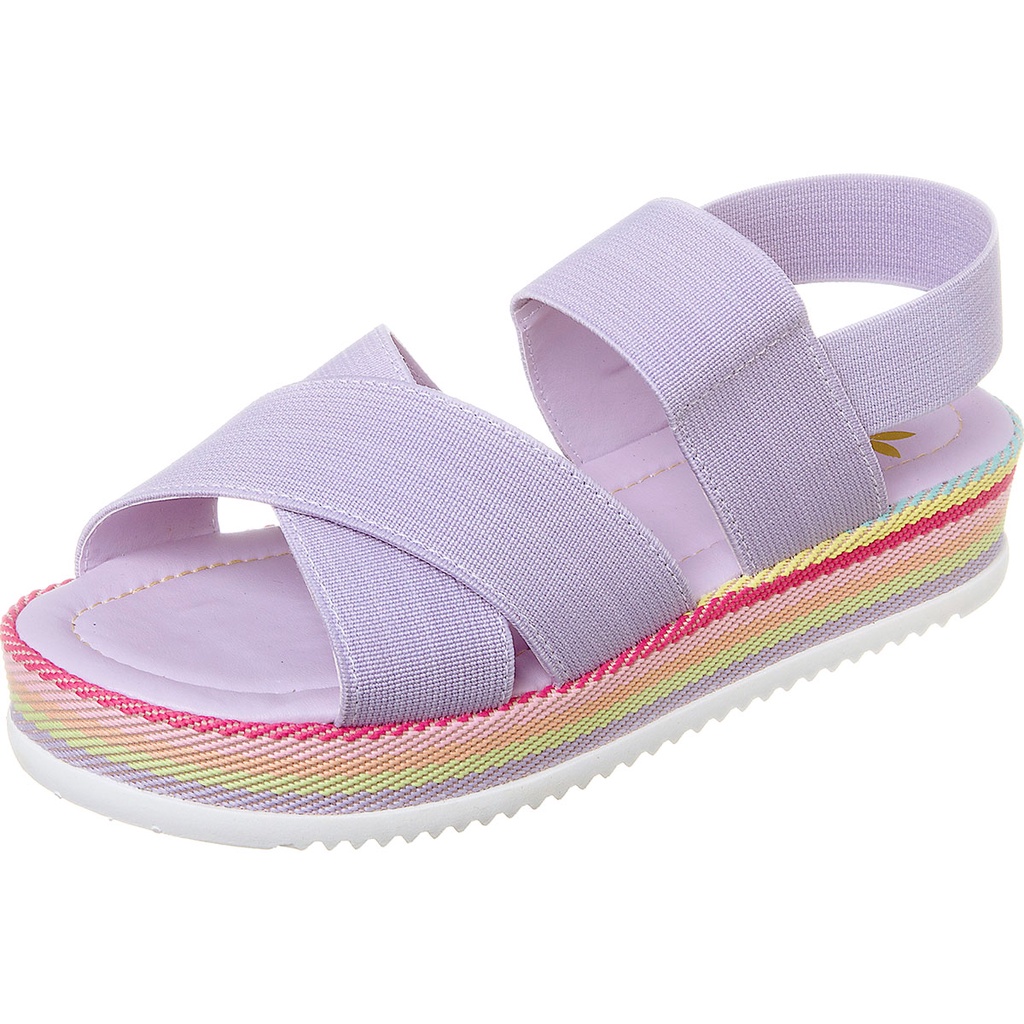 Sandália Feminina Flatform Elástico Mule Estilo