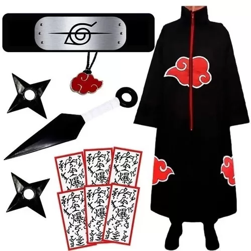 Cosplay Manto Akatsuki Itachi Completo Novo Kit Na