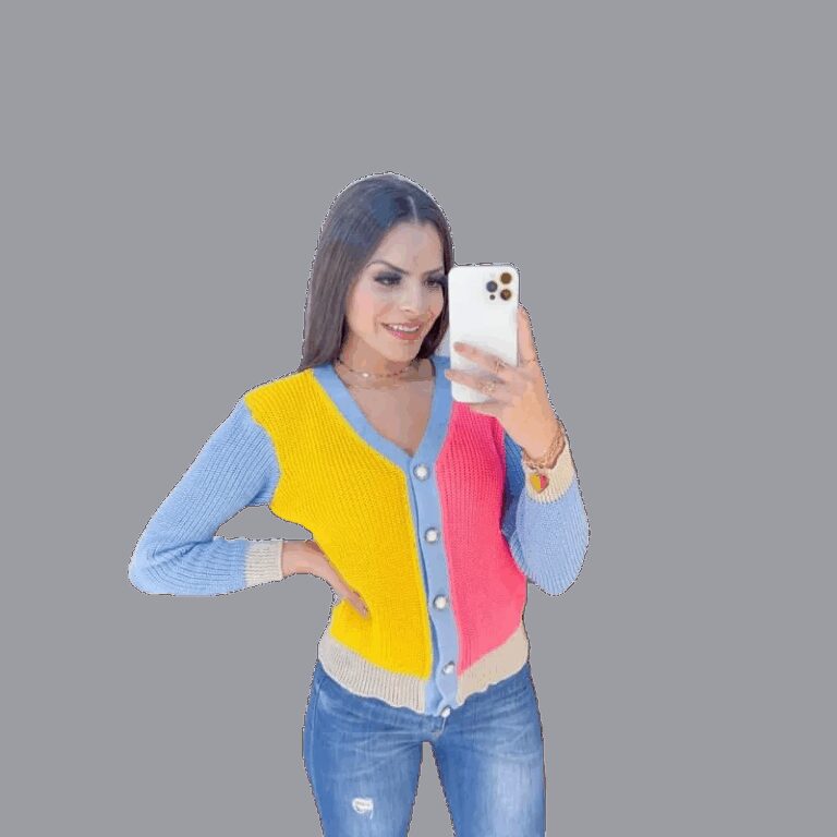 Cardigan Casaco Feminino Trico Cores Neon Inverno 