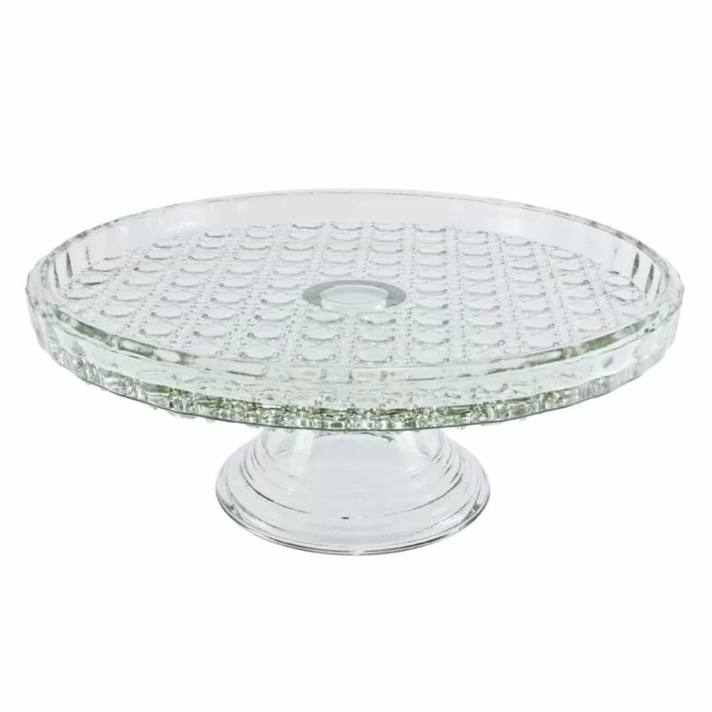 Prato Colonial Para Bolo com pé em Vidro 28x11cm – Mistral Vidros Ref. 153