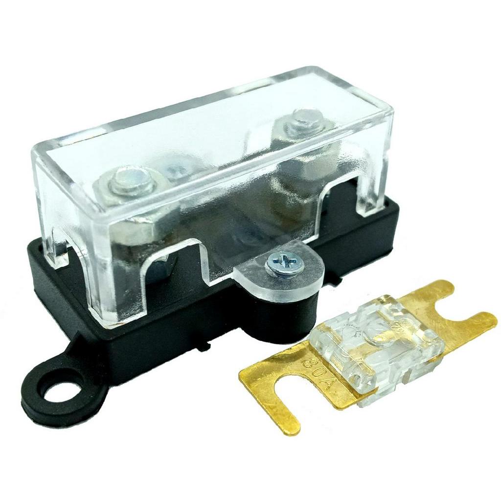 Porta Fusível Som Automotivo Midi e Fusível Mini Faca 80 Amp