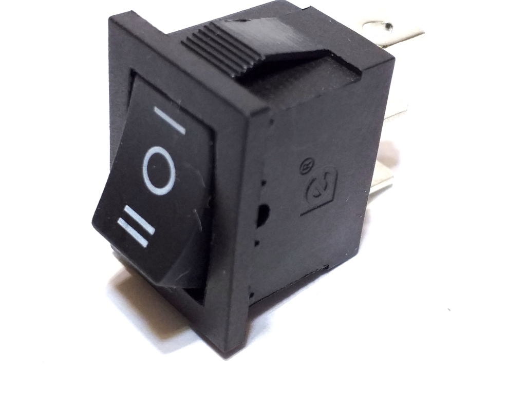 Chave 3 Posições On-Off-On KCD 3 Estágios Preta 100 Unidades