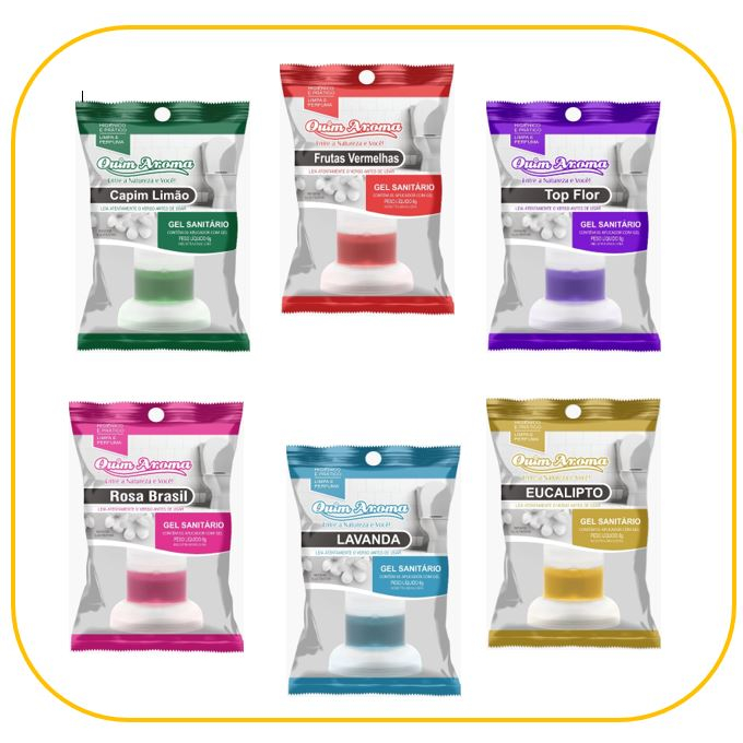 Kit 10 Unidades Gel Sanitário Fragrância  Eucali