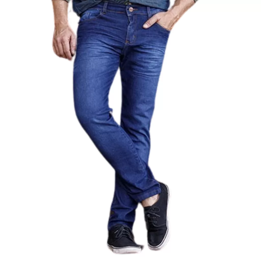 Calça Jeans Masculina SLIM FIT AZUL COM USED – Elastano PREMIUM- LIONS JEANS