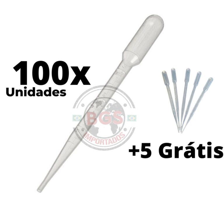 Pipeta Pasteur Plastica  3ML 100 Unidades Conta Go