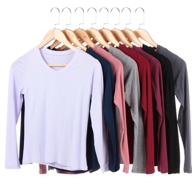 Blusa Feminina Manga Longa Gola V Segunda Pele Bas