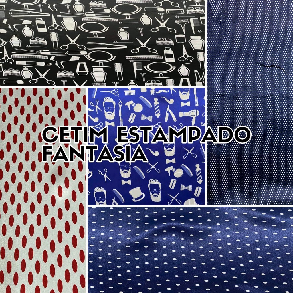7 Metros Tecido Cetim Estampado Fantasia Cetim de Carnaval (7m x 1,50m)