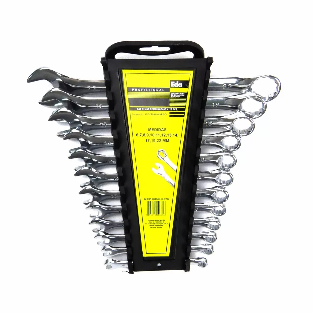 Jogo Chave Combinada com 12 peças 6×22 C.V Eda