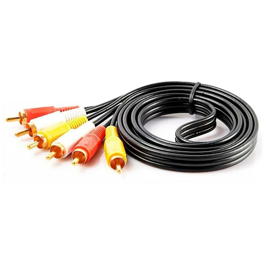 Cabo de Vídeo RCA 3x M x RCA 3x M Reforçado OD10.5 com Pontas Douradas 1.5 Metros CBXV3RCA15