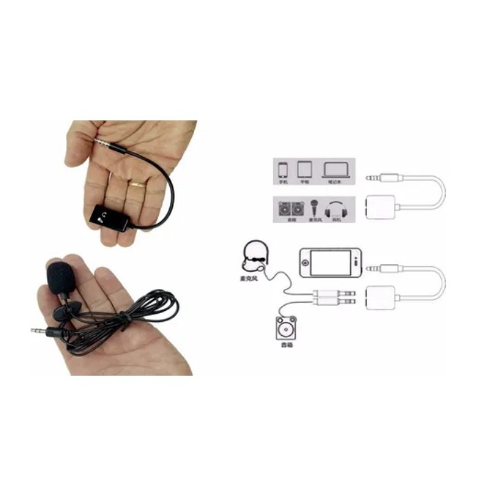 CABO ADAPTADOR P3 X P2 FONE MICROFONE LAPELA PARA 