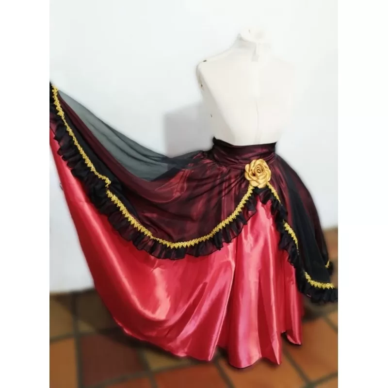 Saia Pomba Gira Maria Padilha Rainha Luxo Vermelho E Preto Umbanda