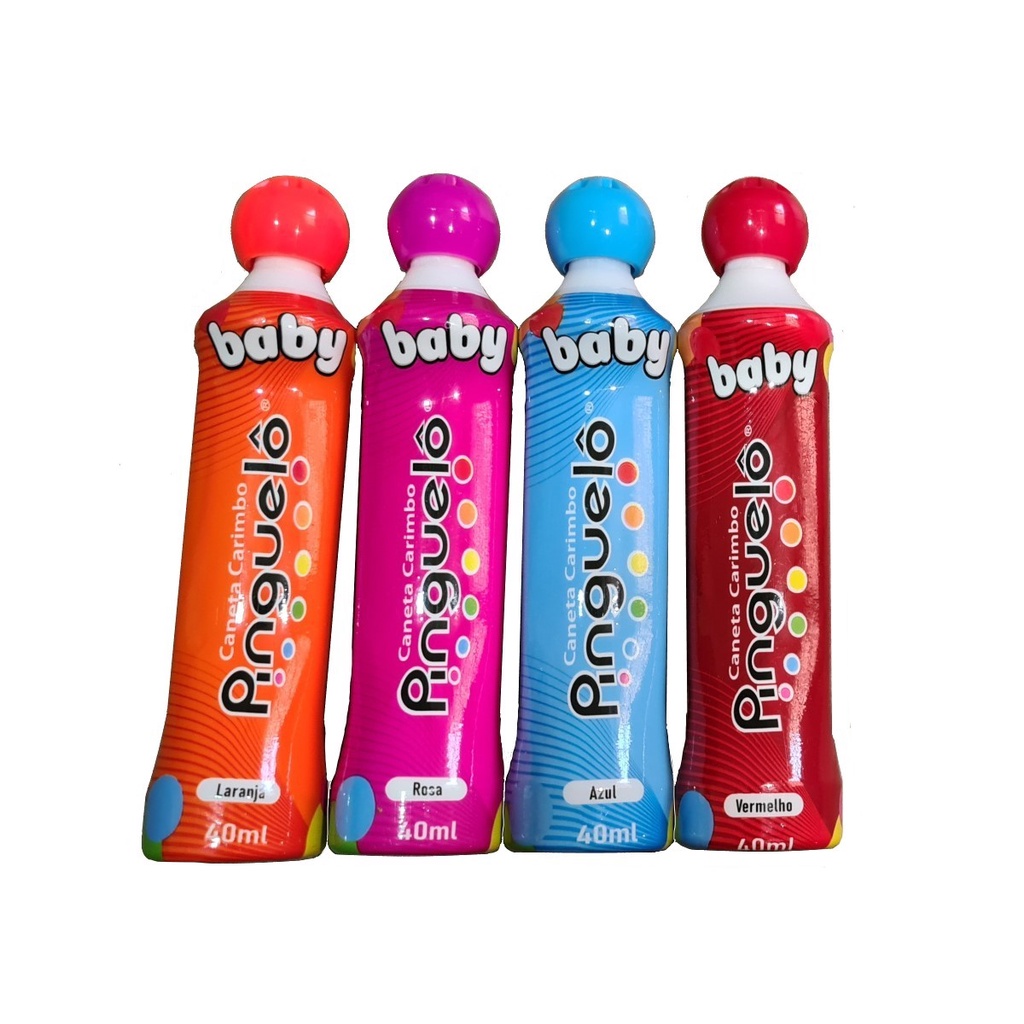 Kit 4 Caneta Carimbo Pinguelô De 40ml Marcador De Bingo Baby