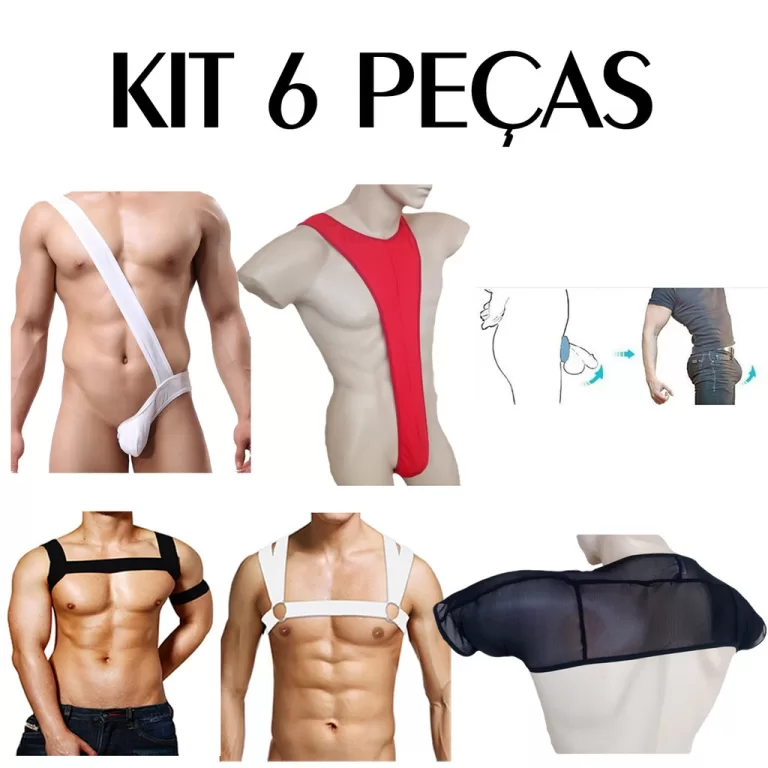 Kit 6 Peças Masculina Anel Aumenta Volume + Harne