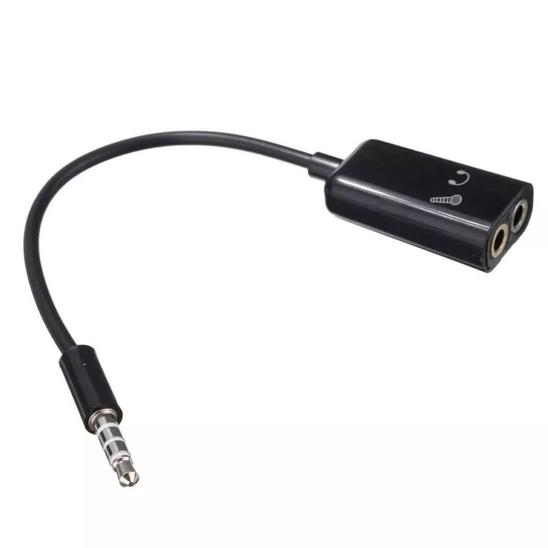 SPLITTER PRETO Y FONE + MICROFONE P2 = P3 MACHO X 