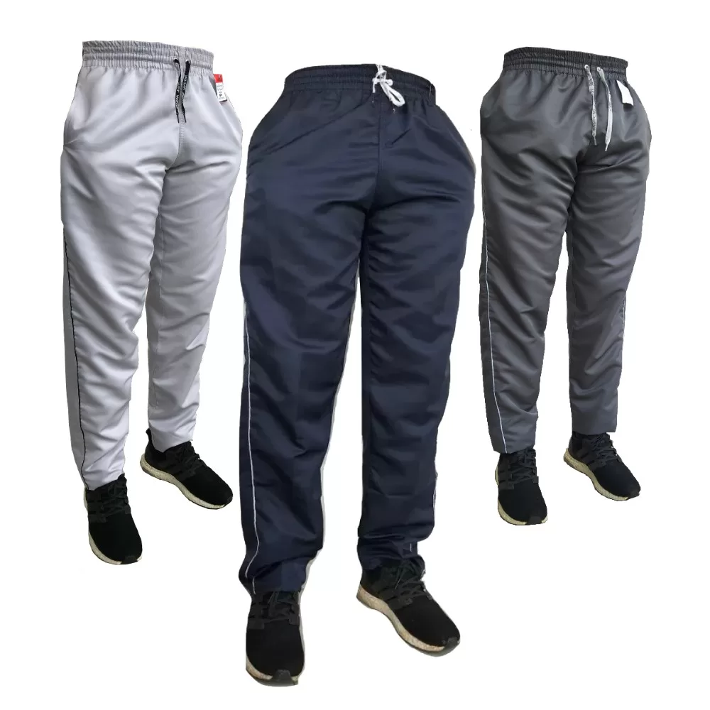 Calça Masculina Tactel Leve 3 Bolsos com Elástico e Ajuste na Cintura Costuras Reforçadas Academia C