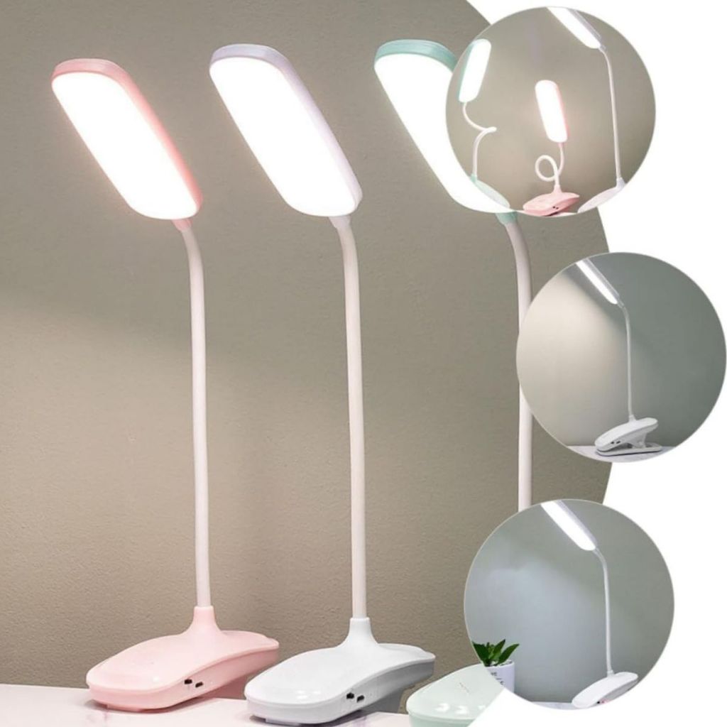 Abajur (909311 C-clips/900426 S-Clips) de mesa c/clip USB