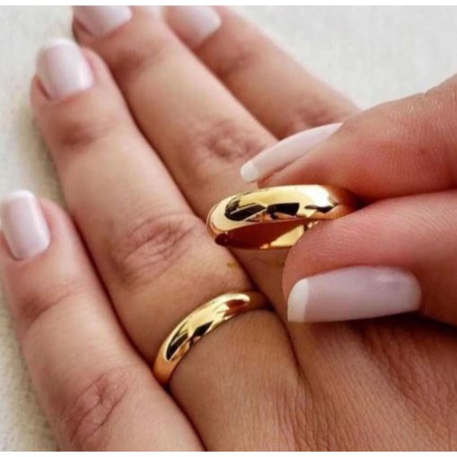 Anel Aliança Casamento Moeda antiga Folheado Reta