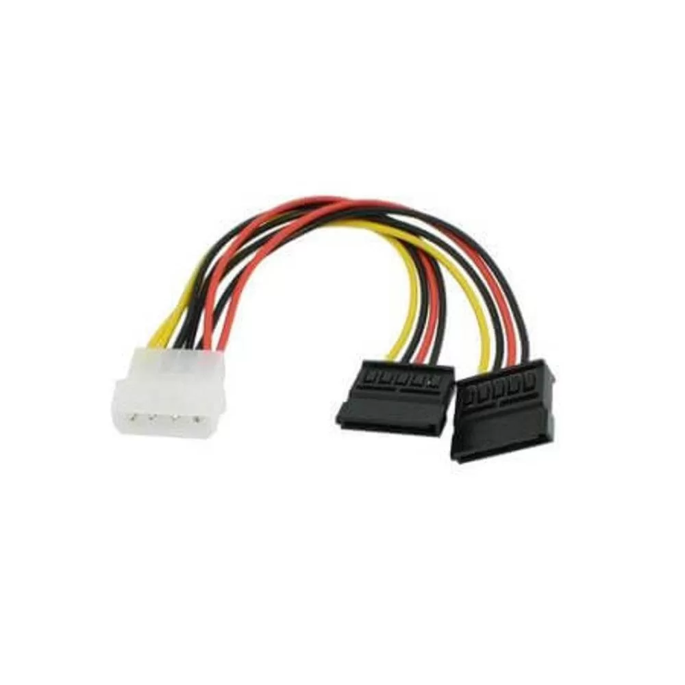 Cabo De Força Sata Duplo Fonte Hd Dvd = 1 Molex Ide Psu Fonte Atx De Energia Para 2 Conector Sata
