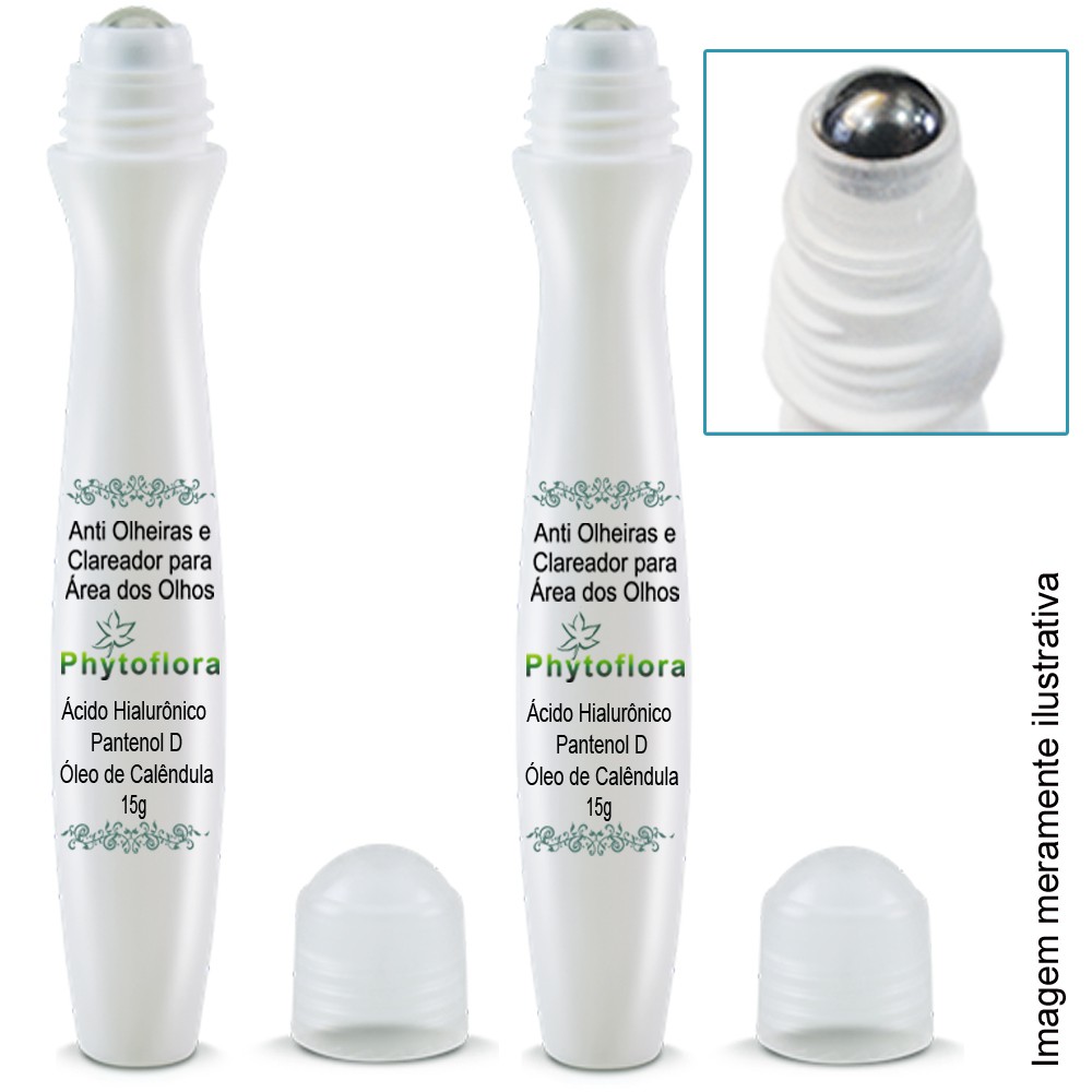 Kit 2 Anti Olheiras Sérum Com Acido Hialurônico para os Olhos, clareia e dimunui as bolsas, com esfe