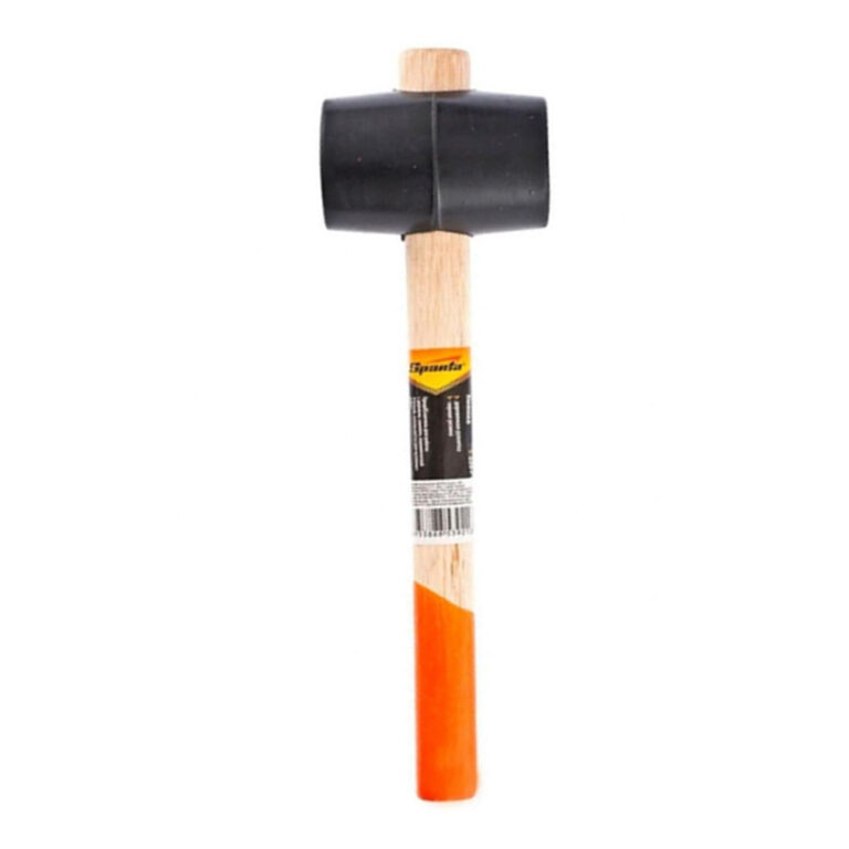Martelo de Borracha Preta Cabo Madeira 73MM 680g 1