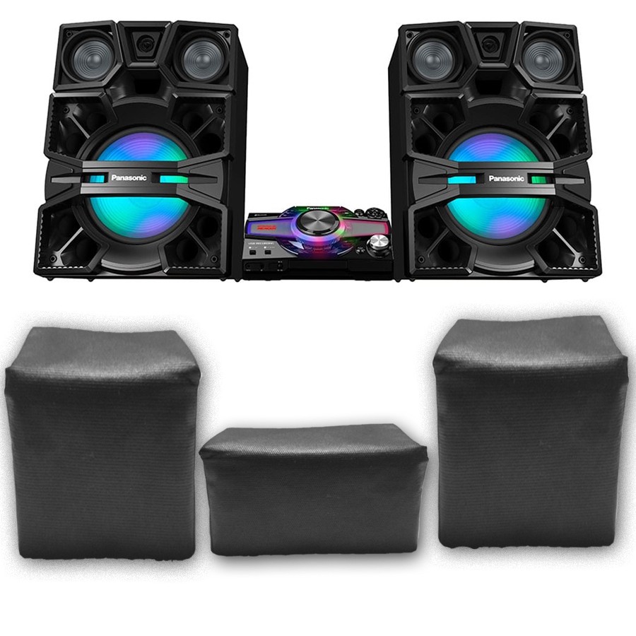 Kit 3 Capas Pra Mini System Max9000 Panasonic Impermeavel Preta Uv