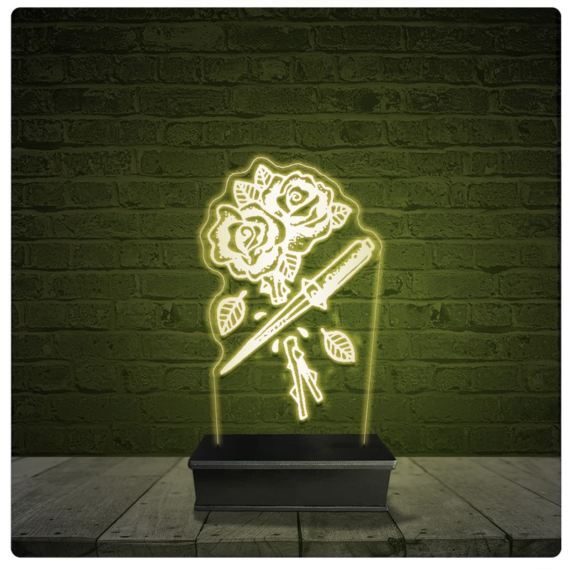 Led Luminária Acrílico Abajur – Tatto Tatuagem Estúdio 15