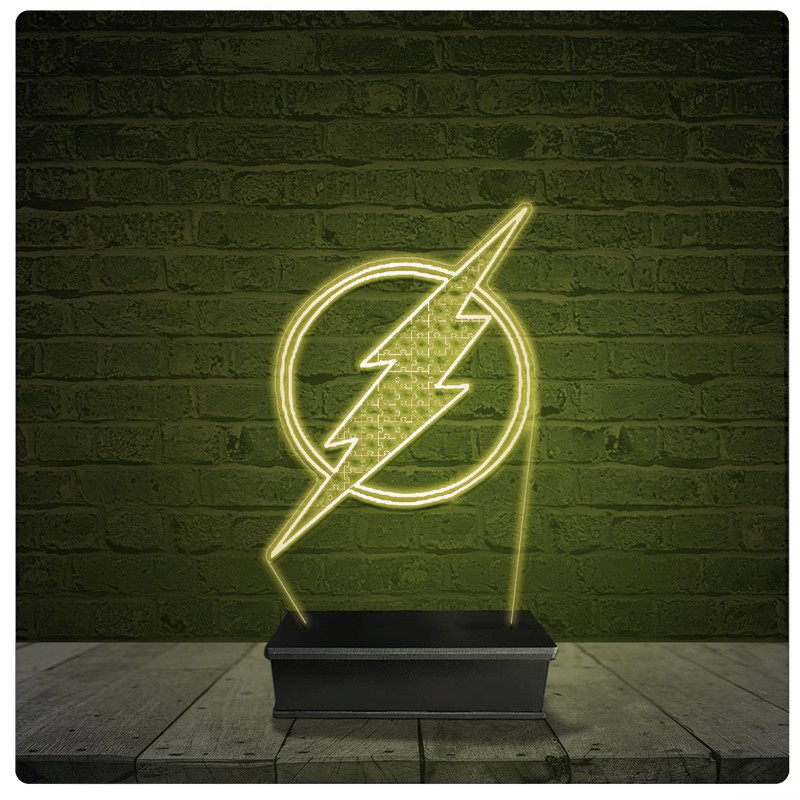 Led Luminária Acrílico Abajur – Flash Dc Comics 01