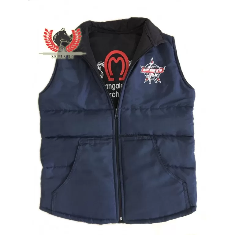 Colete Country Masculino Dupla Face Bordado PBR e 