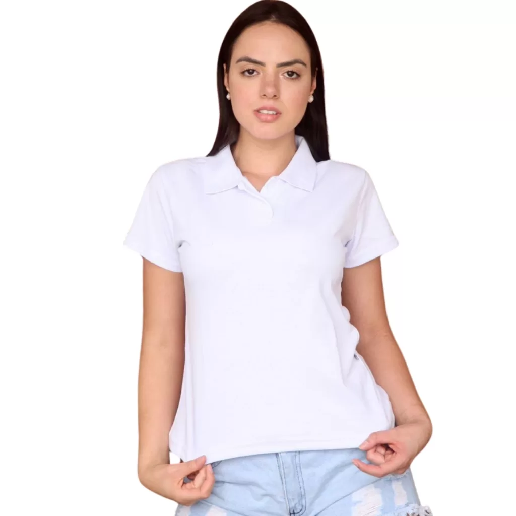 Blusa Feminina Gola Polo Baby Look Camiseta Promoção