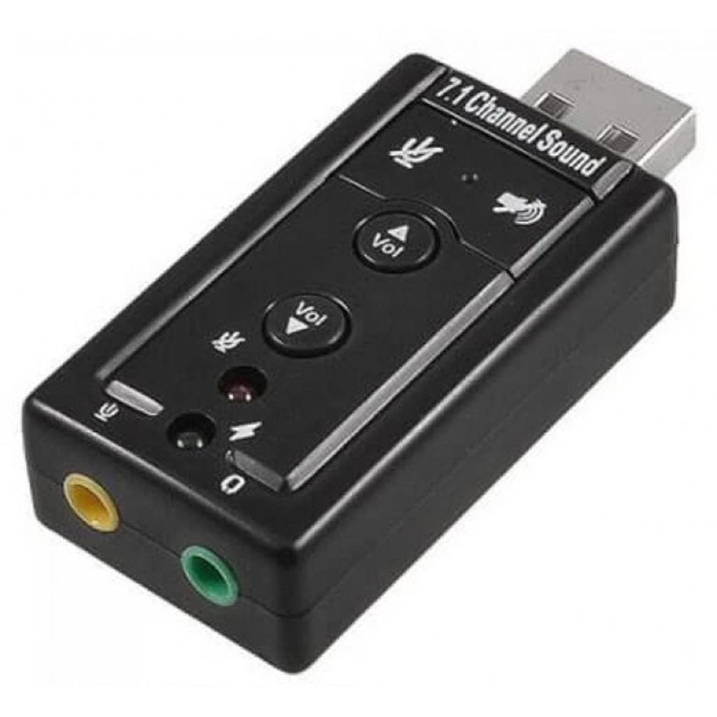 PLACA DE SOM USB 7.1 CANAIS 3D ADAPTADOR ÁUDIO MUSICA FONES = MODELO RETANGULAR