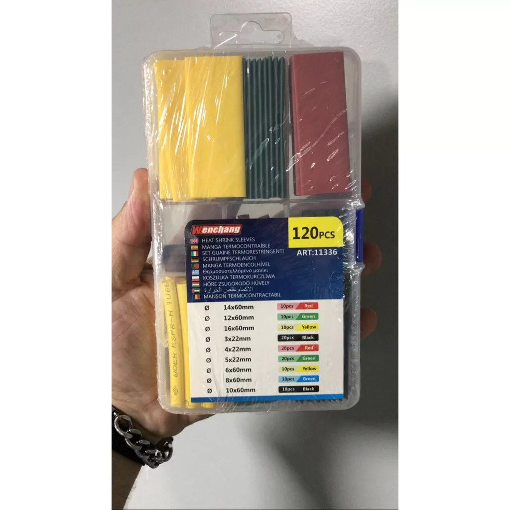 HEAT SHRINK SLEEVES 120 PEÇAS = Espaguete Tubo Termo Retrátil para eletrônica / 14 X 60MM 10 PEÇAS /