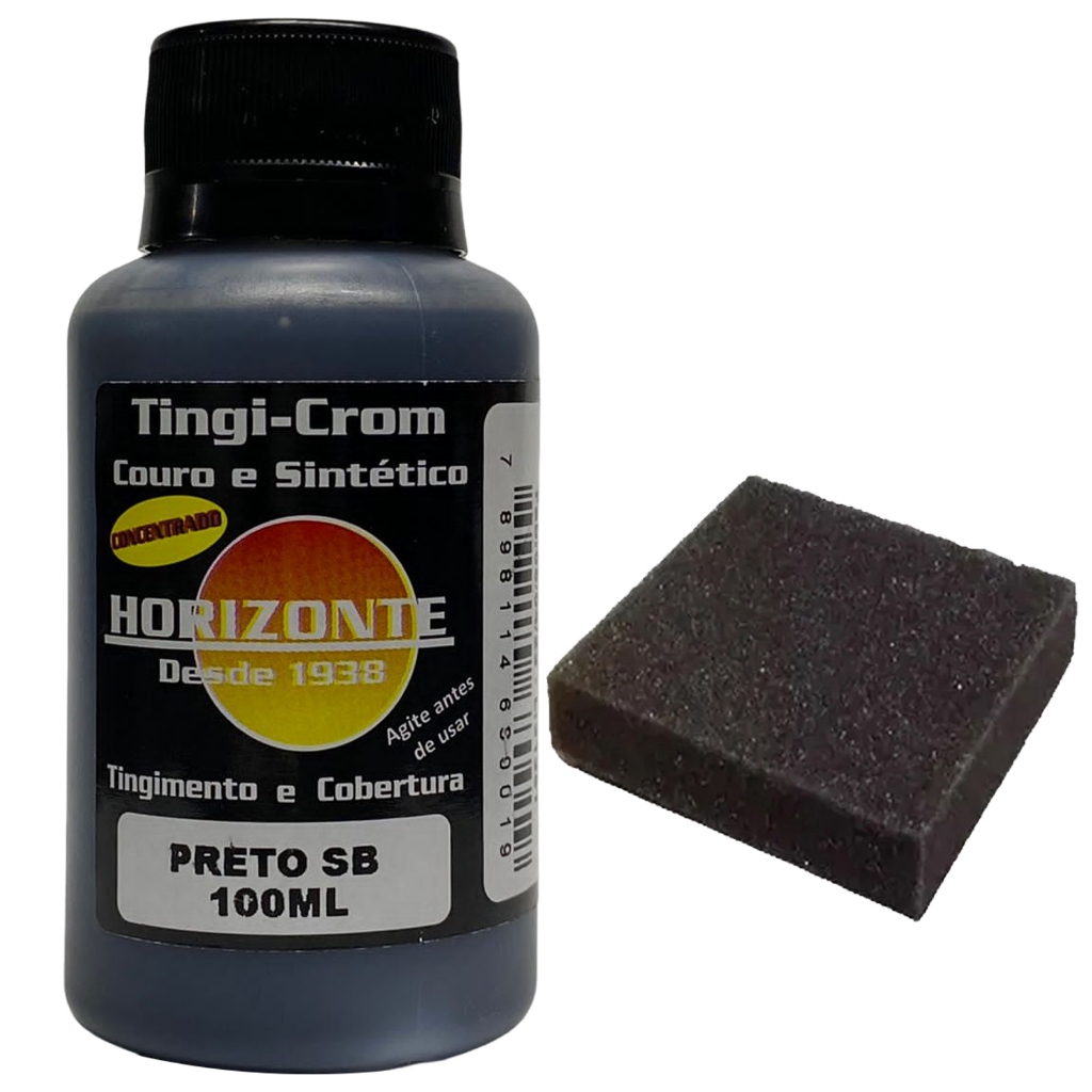 Tinta Couro Preto Semi Brilho Restaura Sapato Bota 100ml