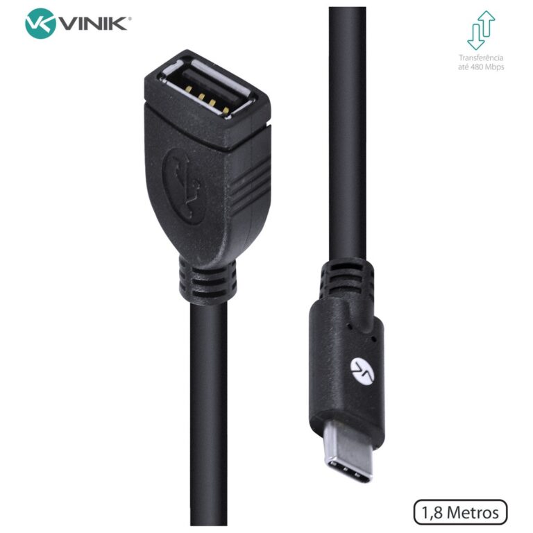 CABO USB TIPO C X EXTENSOR USB A FÊMEA 2.0 2 METR