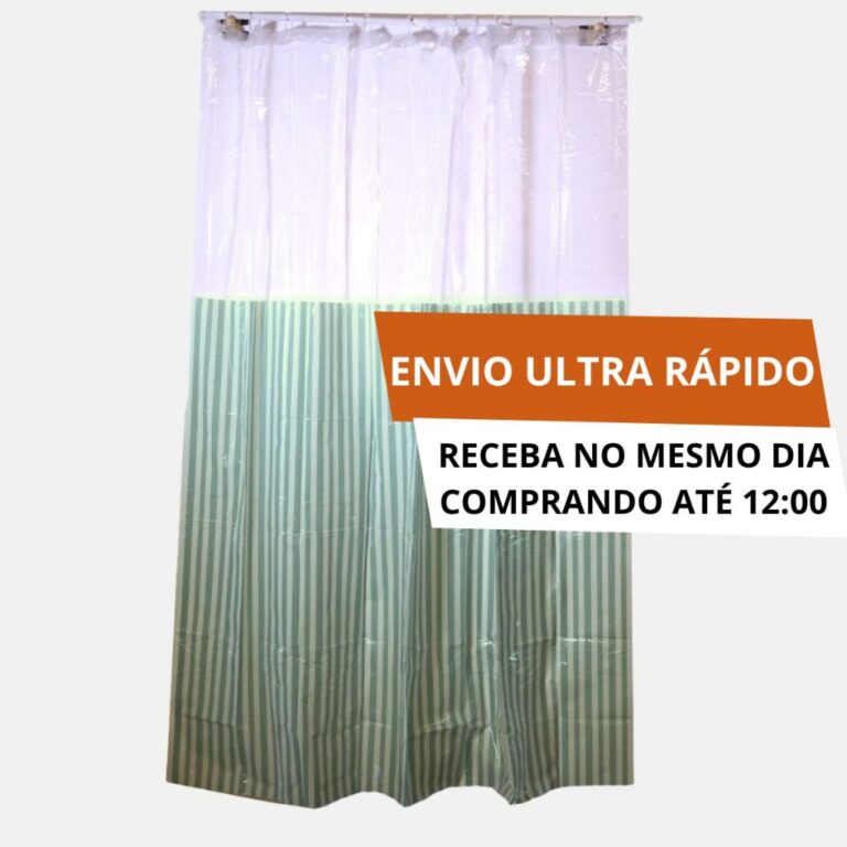 Cortina Para Box PVC 198x180cm Uzoo Banheiro Decor