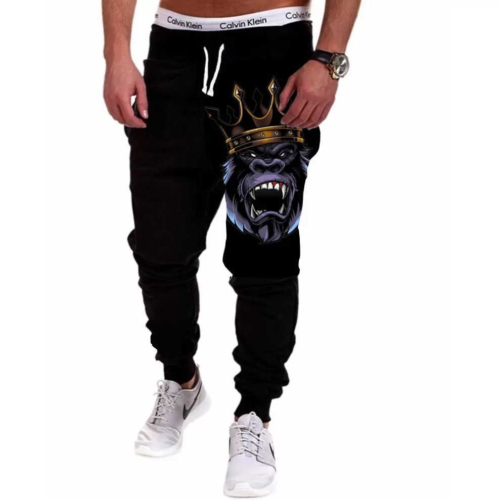 Calça Masculina de Moletom Estampada por Sublimação Gorila Rei A241