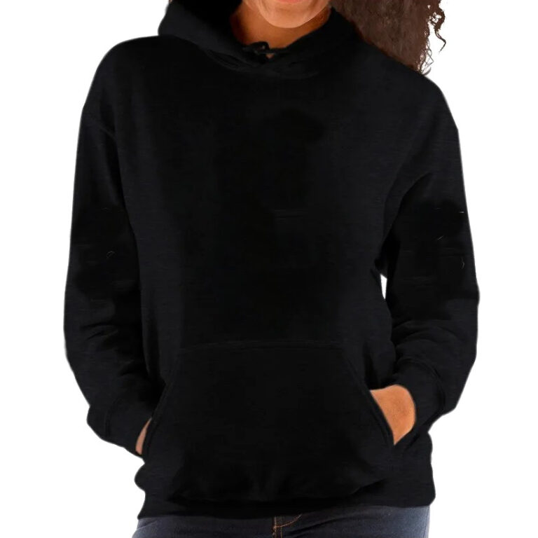 Moletom Feminino Preto Liso Blusa Moletom Canguru 