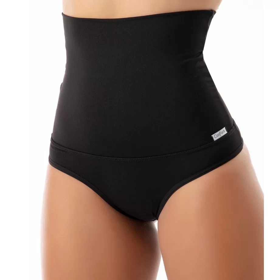 Kit 4 Calcinhas Cinta Modeladora Pós Parto Cintura Alta Compressão Cós Alto