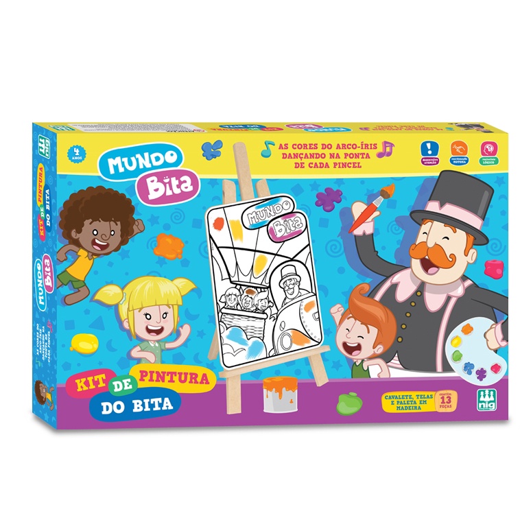 KIT DE PINTURA MUNDO BITA EM MADEIRA C/ MINI CAVAL