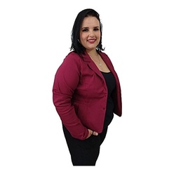 Blazer Casaco Feminino Com Elastano Super  Plus Si