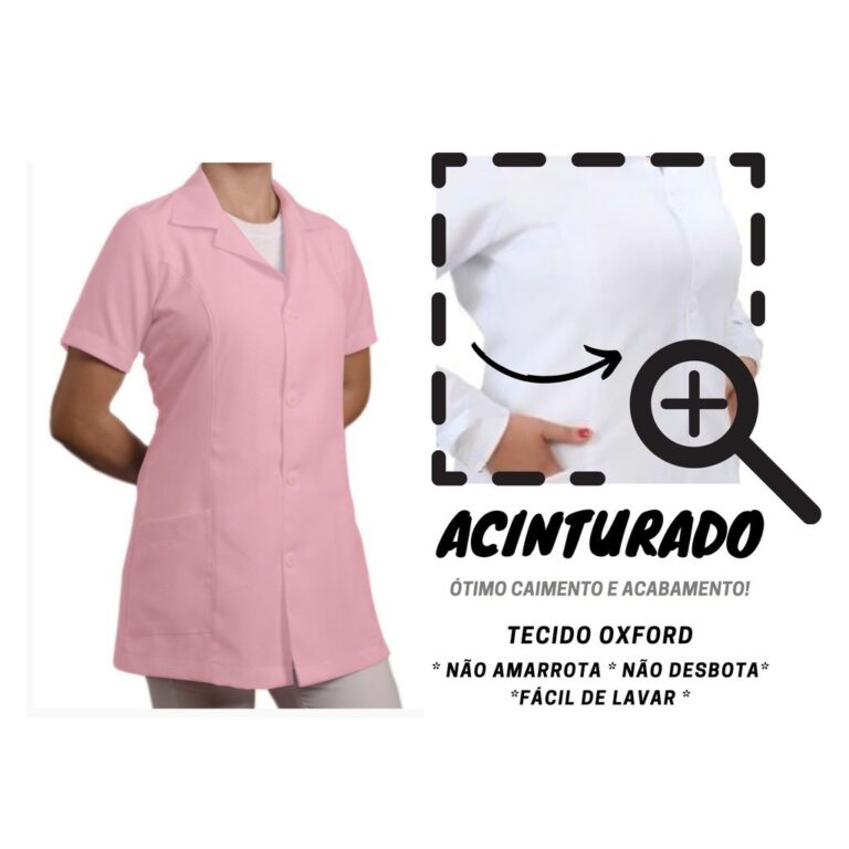 JALECO FC Acinturado Feminino Manga Curta oxford P