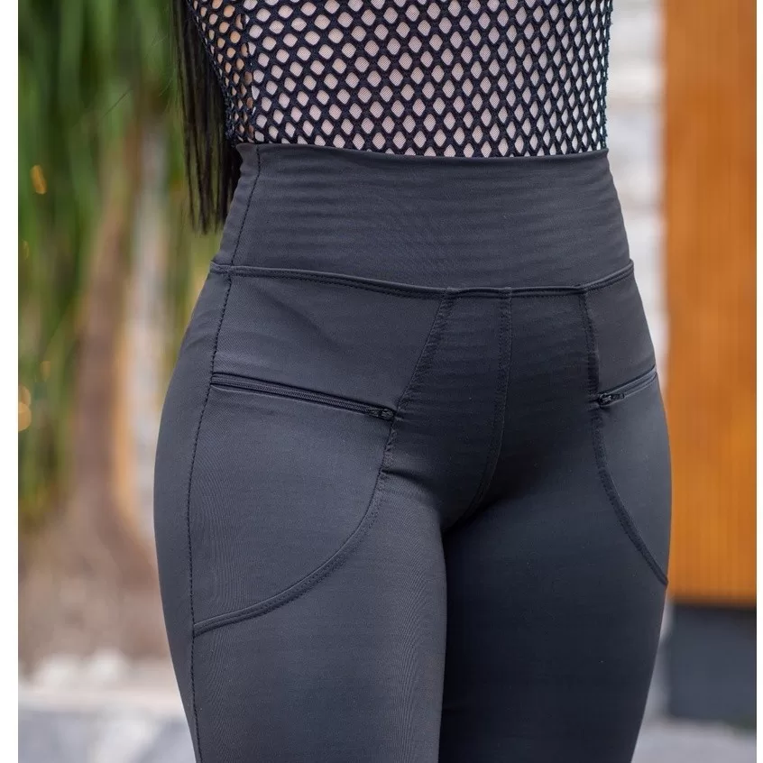 CALÇA FEMININA BOLSO ZIPER CINTURA ALTA do  34 ao 60