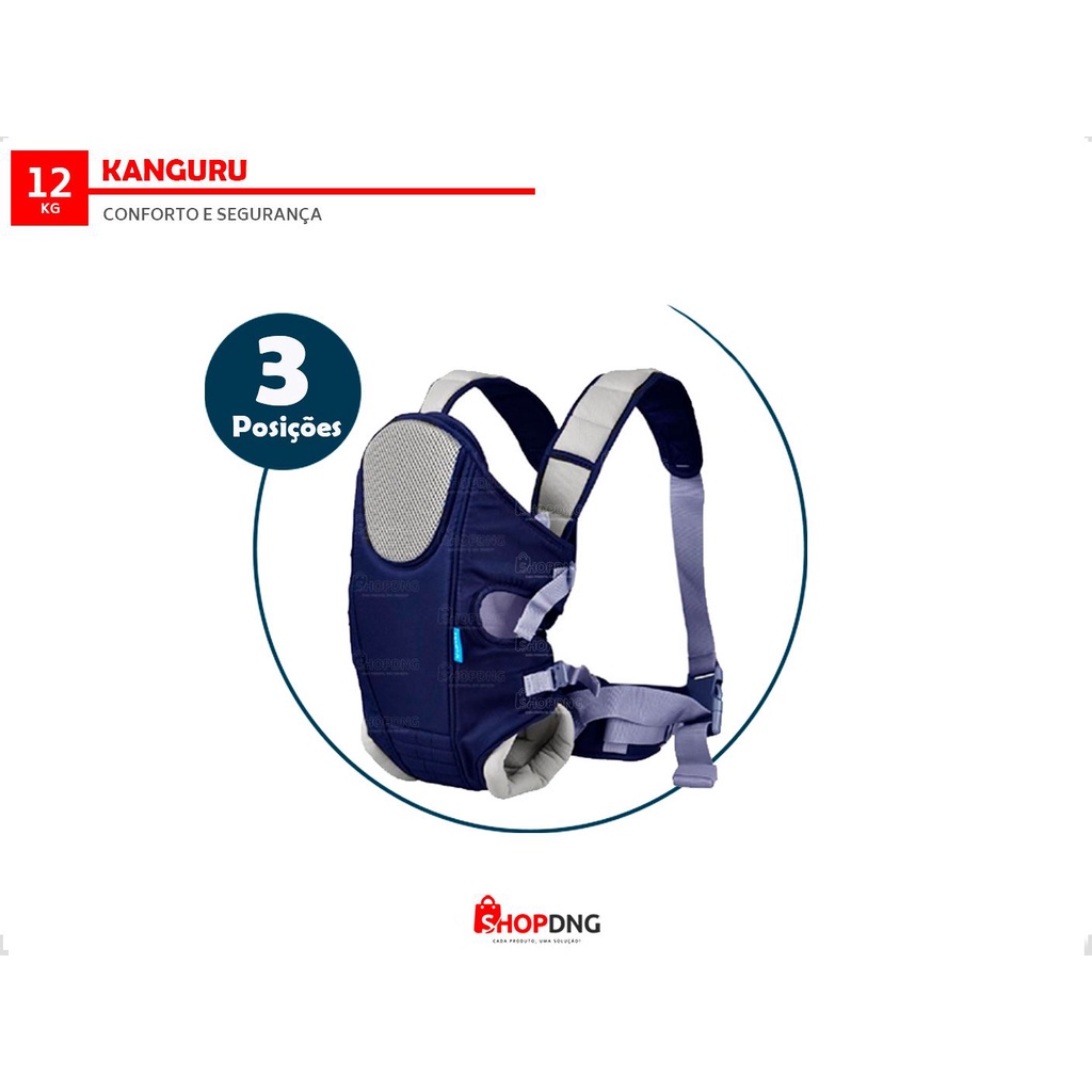 Canguru de Bebe Confort Line Kababy 17009A Azul 3 Posições