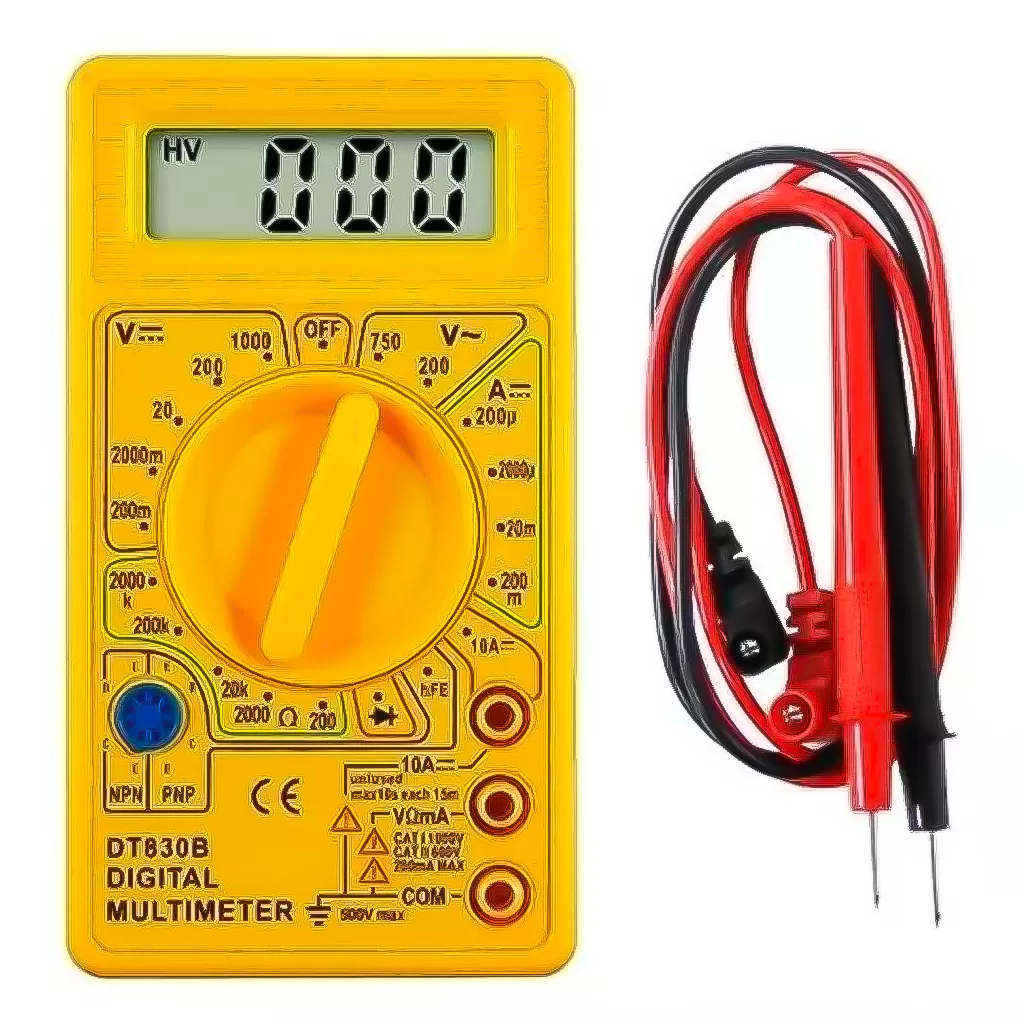 Multímetro Digital Profissional DT-830 Com Bateria Ponta De Teste Portátil Medição Elétrica Analise