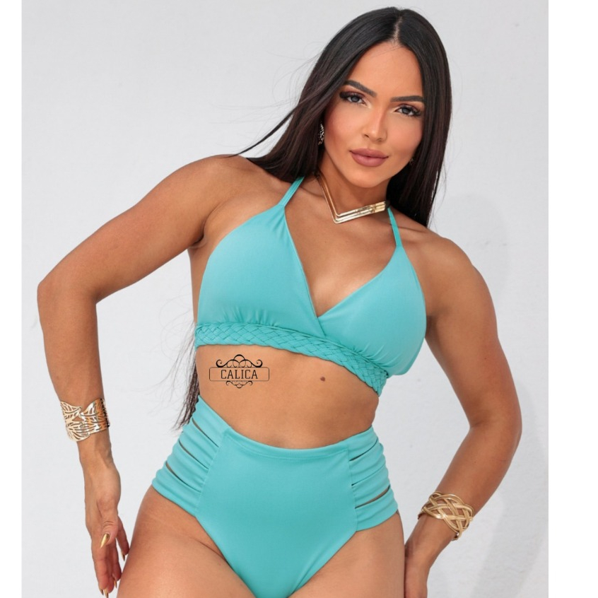 Biquíni Cintura Alta Com Bojo Hot Pants moda praia LUXO