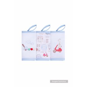 KIT BABETE PAPIZINHA ESTAMPA AZUL VARIADAS COM AL